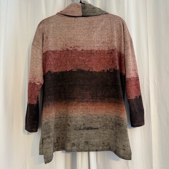 David Cline Ombre Cowl Neck Tunic Top Textured Knit Women’s Medium - Picture 4 of 12